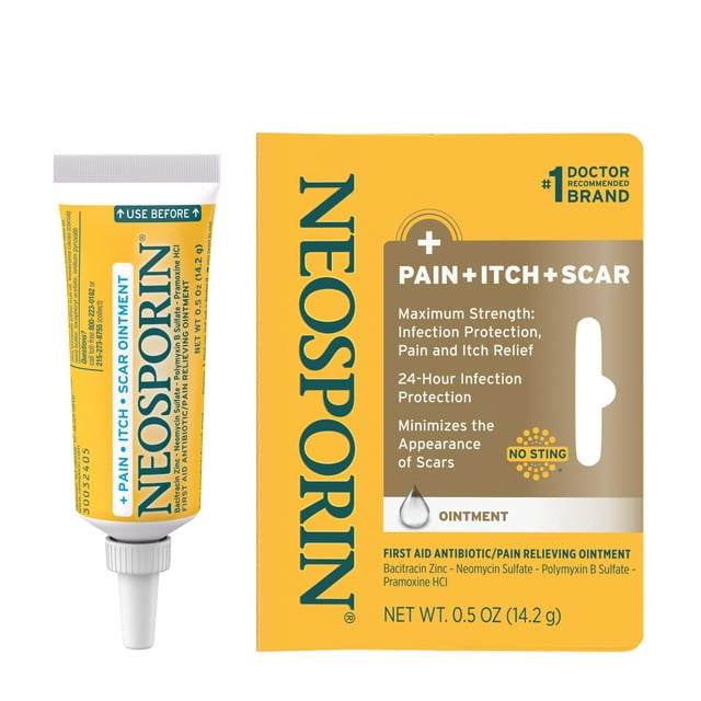 Neosporin Pain Itch Scar Antibiotic Ointment Plus Pain Relief 0.5 oz